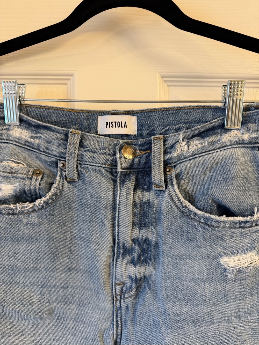 Pistola Women's Light Blue Distressed Jeans - Picture 2 of 4